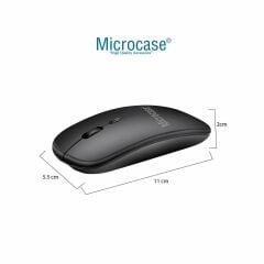 Microcase Apple iPad Pro 13 2025 için Bluetooth Klavye (TR Sticker) + Bluetooth Mouse + Tablet Standı - AL2765