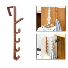 Microcase   Taşınabilir  Kapı Arkası Dikey 5 Kancalı  Takı Eşya Çanta   Şapka  Kıyafet  Askısı-AL4833 1  Adet