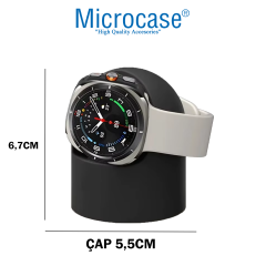 Microcase Samsung Galaxy watch 5 6 7 Serileri ile uyumlu Silikon Şarj Standı - AL4997 Siyah