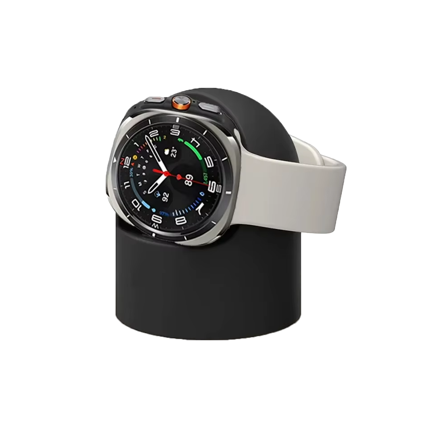 Microcase Samsung Galaxy Watch Ultra ile Uyumlu Silikon Şarj Standı - AL4996 Siyah