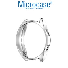 Microcase Samsung Galaxy Watch3 41 mm Önü Açık Tasarım Silikon Kılıf - Gümüş
