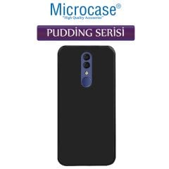 Microcase Alcatel 3 2019 Pudding TPU Serisi Silikon Kılıf - Siyah + Tempered Glass Cam Koruma