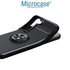Microcase Samsung Galaxy S22 Plus Focus Serisi Yüzük Standlı Silikon Kılıf - Siyah