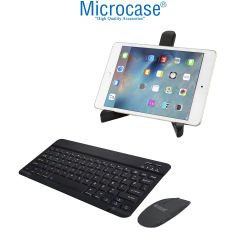 Microcase ipad 10.9 2022 10. Jenerasyon Tablet Çanta + Bluetooth Klavye + Mouse + Tablet Standı Siyah - AL4234