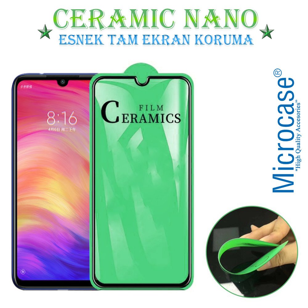 Microcase Xiaomi Redmi Note 7 Pro Tam Kaplayan Esnek Ceramic Nano Ekran Koruma - Siyah