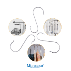 Microcase Paslanmaz Çelik S Kanca Seti Çok Amaçlı Mutfak Banyo Gardrop Askısı Düzenleyici Ev Organizeri 2 Adet -AL5880