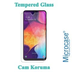 Microcase Samsung Galaxy A50 Anka Serisi Yüzük Standlı Armor Kılıf Siyah + Tempered Glass Cam Koruma (SEÇENEKLİ)