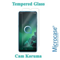 Microcase Alcatel 3x 2019 Pudding TPU Serisi Silikon Kılıf - Siyah + Tempered Glass Cam Koruma