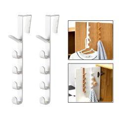 Microcase   Taşınabilir  Kapı Arkası Dikey 5 Kancalı  Takı Eşya Çanta   Şapka  Kıyafet  Askısı-AL4833 2 Adet