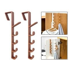 Microcase   Taşınabilir  Kapı Arkası Dikey 5 Kancalı  Takı Eşya Çanta   Şapka  Kıyafet  Askısı-AL4833 2 Adet