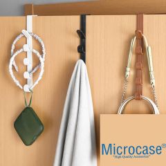Microcase   Taşınabilir  Kapı Arkası Dikey 5 Kancalı  Takı Eşya Çanta   Şapka  Kıyafet  Askısı-AL4833 2 Adet