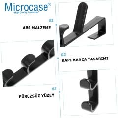 Microcase   Taşınabilir  Kapı Arkası Dikey 5 Kancalı  Takı Eşya Çanta   Şapka  Kıyafet  Askısı-AL4833 2 Adet