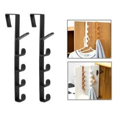 Microcase   Taşınabilir  Kapı Arkası Dikey 5 Kancalı  Takı Eşya Çanta   Şapka  Kıyafet  Askısı-AL4833 2 Adet