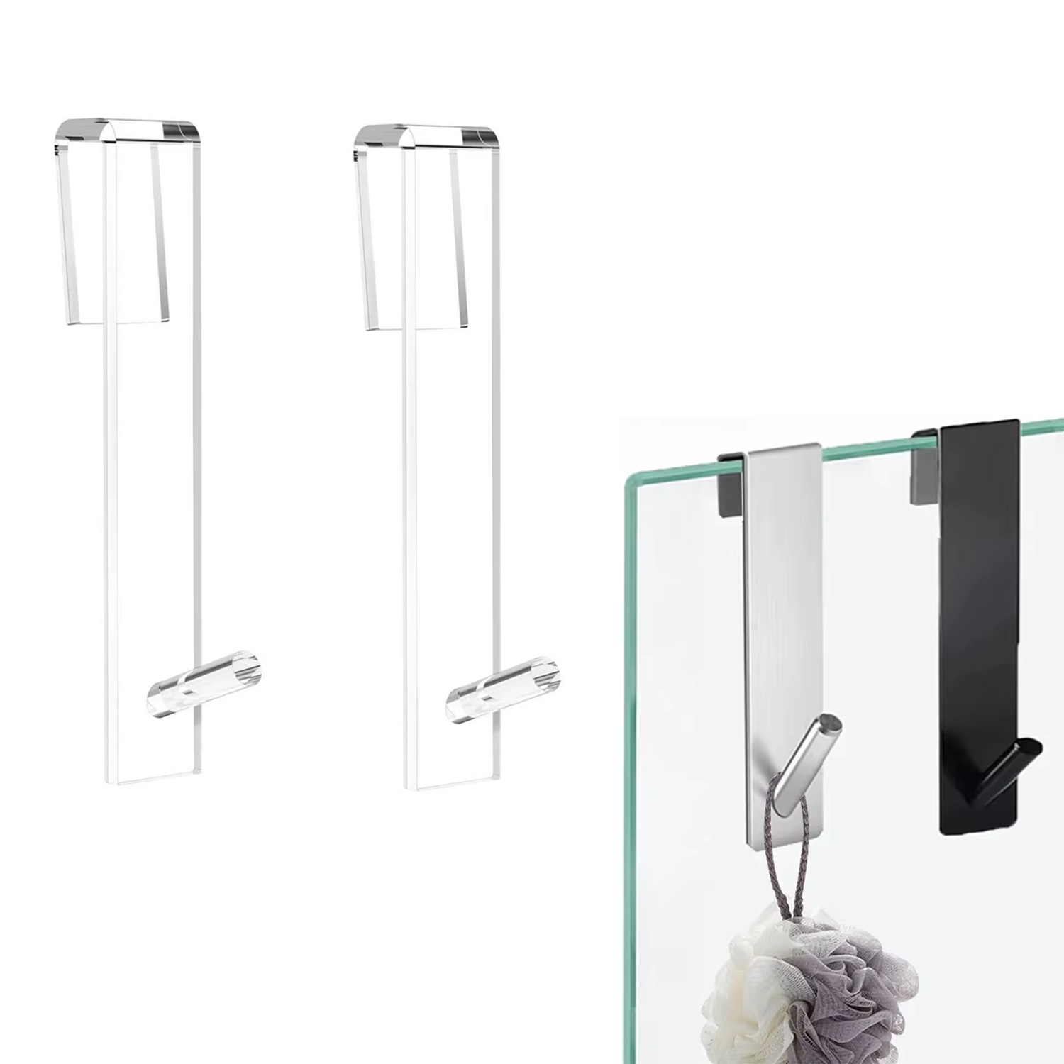 Microcase Sağlam Pleksi Malzemeden Şık Banyo Duşakabin Mutfak VB Alanlar İçin Askılık 2 Adet - AL4991