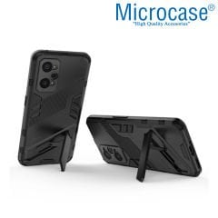 Microcase Realme GT Neo2 Matrix Serisi Armor Standlı Perfect Koruma Kılıf - Siyah