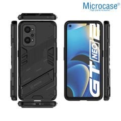 Microcase Realme GT Neo2 Matrix Serisi Armor Standlı Perfect Koruma Kılıf - Siyah