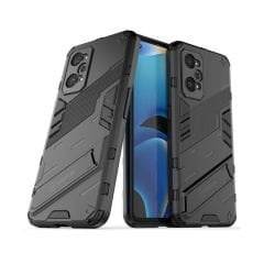Microcase Realme GT Neo2 Matrix Serisi Armor Standlı Perfect Koruma Kılıf - Siyah