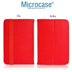 Microcase iPad Air 2 Delüx Serisi Universal Standlı Deri Kılıf - Kırmızı