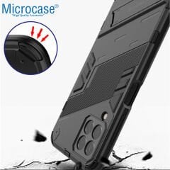 Microcase Samsung Galaxy M33 5G Matrix Serisi Armor Standlı Perfect Koruma Kılıf - Siyah