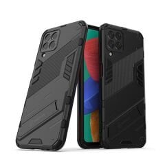 Microcase Samsung Galaxy M33 5G Matrix Serisi Armor Standlı Perfect Koruma Kılıf - Siyah