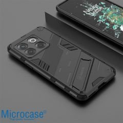 Microcase OnePlus Ace Pro - OnePlus 10T 5G Matrix Serisi Armor Standlı Perfect Koruma Kılıf - Siyah