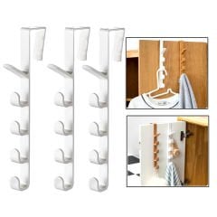 Microcase   Taşınabilir  Kapı Arkası Dikey 5 Kancalı  Takı Eşya Çanta   Şapka  Kıyafet  Askısı-AL4833 3 Adet