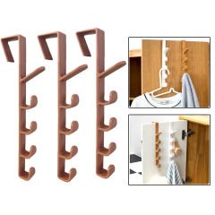 Microcase Taşınabilir Kapı Arkası Dikey 5 Kancalı Takı Eşya Çanta Şapka Kıyafet Askısı - AL4833 3 Adet