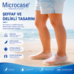 Microcase Unisex Şeffaf Deniz Ayakkabısı Nefes Alabilen Delikli Yapı Kaymaz Taban AL99099