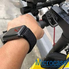 Microcase Apple Watch SE 44mm Hasır Tasarım Kordon Kayış M-L KY5 Siyah