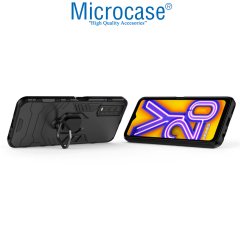 Microcase Vivo Y20 - Y20S Batman Serisi Yüzük Standlı Armor Kılıf - Siyah