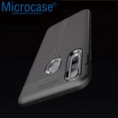 Microcase Huawei P30 Lite Leather Tpu Silikon Kılıf - Siyah + Tempered Glass Cam Koruma (SEÇENEKLİ)