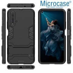 Microcase Huawei Honor 20 - Nova 5T Alfa Serisi Armor Standlı Perfect Koruma Kılıf - Siyah