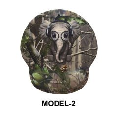 Microcase DS104 Kaydırmaz Silikon Tabanlı Fil Baskılı Bilek Destekli Mouse Pad 22x25cm - AL3825