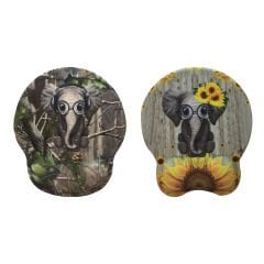 Microcase DS104 Kaydırmaz Silikon Tabanlı Fil Baskılı Bilek Destekli Mouse Pad 22x25cm - AL3825