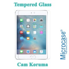 Microcase iPad Mini 4 Delüx Serisi Universal Standlı Deri Kılıf - Siyah + Tempered Glass Cam Koruma