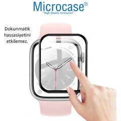Microcase Apple Watch Ultra 49 mm Tam Kaplayan Kavisli Ekran Koruyucu 3D Pet Film - Siyah