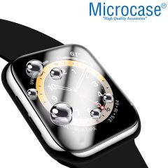 Microcase Apple Watch Ultra 49 mm Tam Kaplayan Kavisli Ekran Koruyucu 3D Pet Film - Siyah