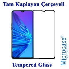 Microcase Realme 5 - 5i Tam Kaplayan Çerçeveli Tempered Ekran Koruyucu - Siyah