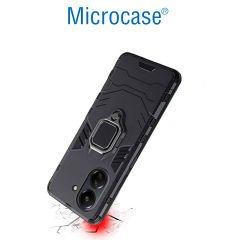 Microcase Xiaomi Redmi 13C 4G / POCO C65 Batman Serisi Yüzük Standlı Armor Kılıf - Siyah AL3349