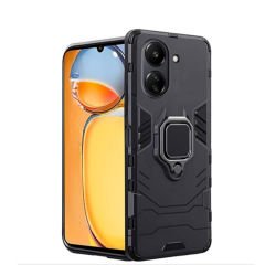 Microcase Xiaomi Redmi 13C 4G / POCO C65 Batman Serisi Yüzük Standlı Armor Kılıf - Siyah AL3349