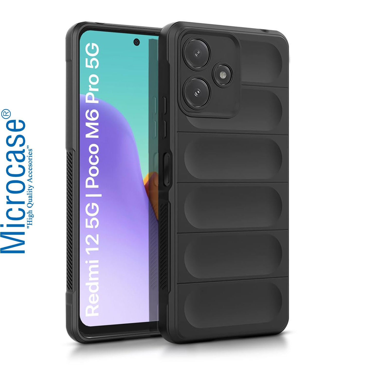 Microcase Xiaomi Poco M6 Pro 5G-Redmi 12 5G Miami Serisi Darbeye Dayanıklı Silikon Kılıf - AL3420