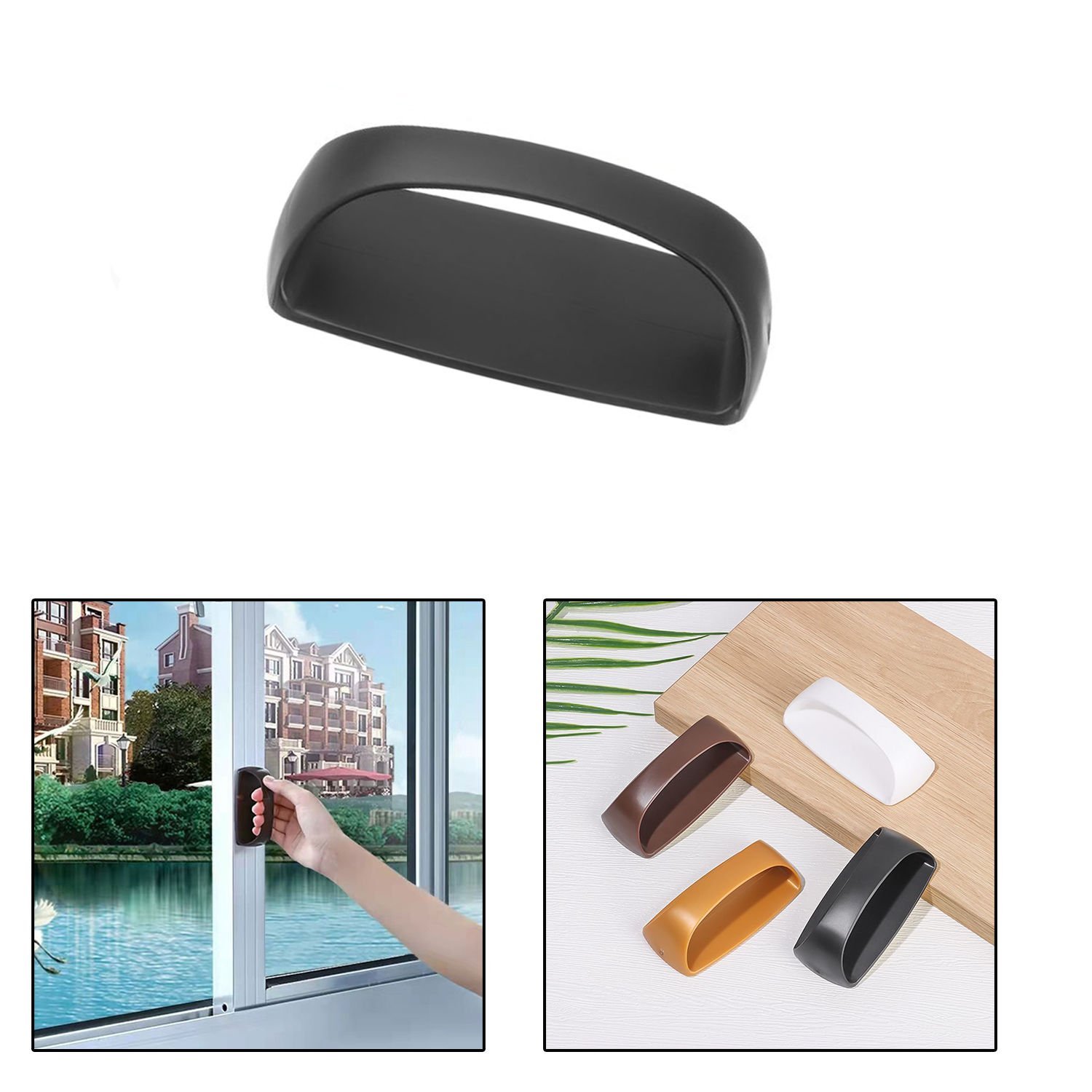 Microcase Plastik Yapışkanlı Sürgülü Pencere Çekmece Kapı Kolu Tutacağı-AL4834 1 Adet