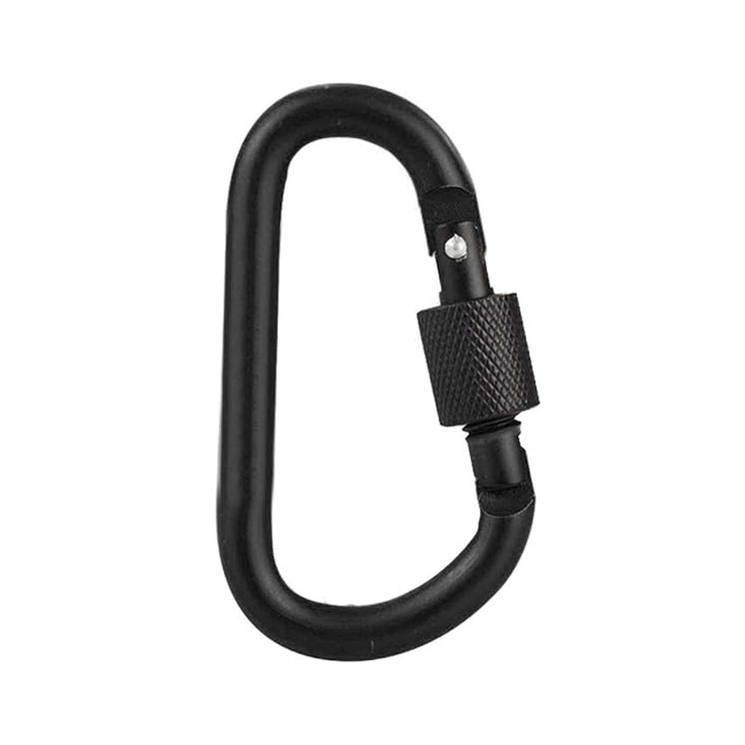 Microcase Vidalı Kilitli Karabina Askı 5.5 cm - Çok Amaçlı D Tipi Kamp Anahtarlık Çanta Kampçılık Ekipman Sabitleme Kancası Siyah - AL5886
