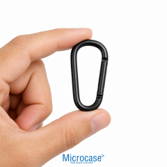 Microcase Profesyonel Karabin 5.7 cm Siyah Alüminyum Taktik Dağcılık Anahtarlık Askısı Çanta Klipsi Kancası 1 Adet - AL5887