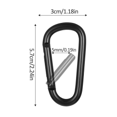 Microcase Profesyonel Karabin 5.7 cm Siyah Alüminyum Taktik Dağcılık Anahtarlık Askısı Çanta Klipsi Kancası 1 Adet - AL5887