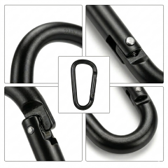 Microcase Profesyonel Karabin 5.7 cm Siyah Alüminyum Taktik Dağcılık Anahtarlık Askısı Çanta Klipsi Kancası 1 Adet - AL5887