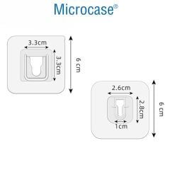 Microcase Güçlü Plastik  Yapışkanlı  Suya Dayanıklı Geçmeli Klips Eşya Sabitleme  Askılığı 2 Adet -Şeffaf AL4267