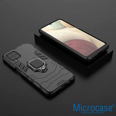 Microcase Samsung Galaxy M33 5G Batman Serisi Yüzük Standlı Armor Kılıf - Siyah
