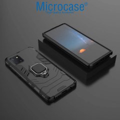 Microcase Samsung Galaxy A81 - M60S - Note 10 Lite Batman Serisi Yüzük Standlı Armor Kılıf - Siyah