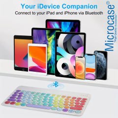 Microcase Tablet ve Telefonlar için Gökkuşağı Tasarım Bluetooth Klavye - AL5039 İNG